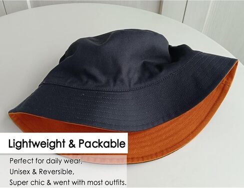 Oversize XXL Cotton Bucket Hat, Unisex Reversible Trendy Fisherman Hats, Double Side Wear Fishing Hat Summer Sun Hat in Kuwait