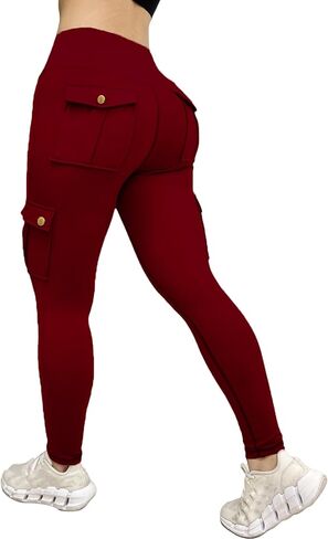 GYMTITAN Scrunch Butt Cargo Leggings with Pockets Workout Leggings for Women Yoga Gym Pants in Saudi Arabia