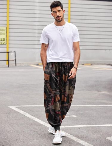COOFANDY Men Hippie Harem Pants Baggy Linen Cotton Boho Yoga Pants Summer Beach Pants Casual Drop Crotch Trouser in Kuwait