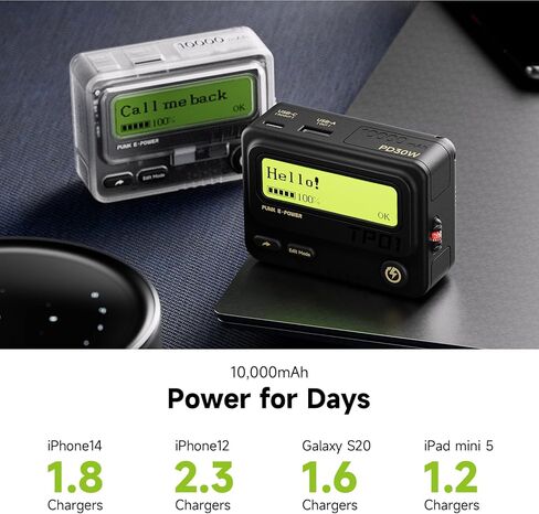 شاحن محمول، PD30W شحن سريع، بطارية احتياطية 10000 مللي أمبير في الساعة مع USB-C/USB-A، شاشة رقمية، إرسال رسالة، شاحن احتياطي لهاتف Samsung Google Pixel LG Moto iPhone iPad إلخ (أسود) in Kuwait