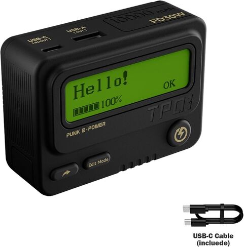 شاحن محمول، PD30W شحن سريع، بطارية احتياطية 10000 مللي أمبير في الساعة مع USB-C/USB-A، شاشة رقمية، إرسال رسالة، شاحن احتياطي لهاتف Samsung Google Pixel LG Moto iPhone iPad إلخ (أسود) in Kuwait