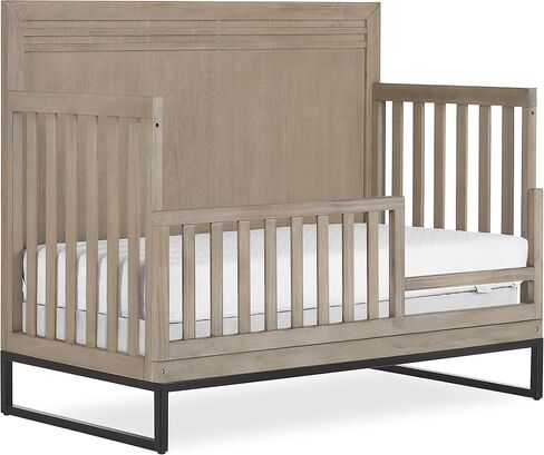 Evolur Lourdes Convertible Crib Toddler Guard Rail in Greyhoud, Full and Easy Assembly, Lasting Quality, Converts Cribs to Toddler Beds, Made of Solid Hardwood in Saudi Arabia