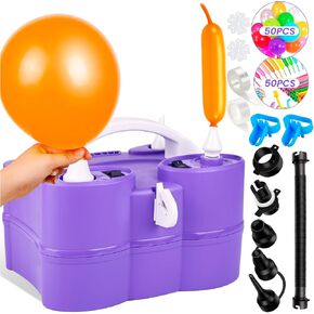 Balloon Pump, 3-in-1 Electric Air Pump for Inflatables and Balloons, Dual Nozzle Electric Balloon Inflator Pump Blower for Latex Foil Balloons, Quick-Fill Inflator Deflator for Pool Floats, Save Time