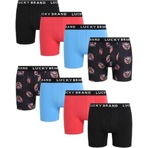 Lucky Brand Men's Active Underwear - 8 Pack Sport Soft Performance Boxer Briefs (S-XL)