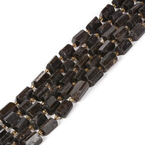 Natural Black Tourmaline Raw Nugget Chips Loose Gemstone Beads Strand 16"