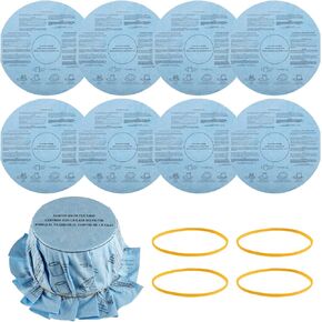 EPLZON Reusable Wet Dry Vac Filter VF2002 Dry Disc Vacuum Filters for Most 5 Gallon and Larger Shop Vac Branded Wet/Dry Vacuum Cleaners(pack of 8pcs Disc Filters 4pcs Retaining Bands)