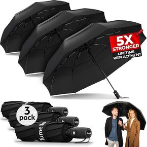 TUMELLA UltraV7 Umbrella, Windproof Travel Umbrella [Superior, Beautiful, Light & Unbreakable], 2024 Anti-Flip & Ultra-Flex Tech, Compact