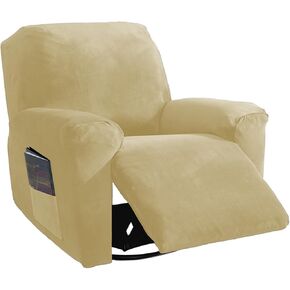 NORTHERN BROTHERS Extra Large Recliner Chair Covers Oversized Velvet Lazy Boy Reclining Chair Covers, Beige