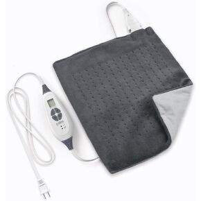 Pure Enrichment® PureRelief™ Duo 2-in-1 Heating Pad with Removable XL Hot/Cold Gel Pack, Soft Microplush Pad Warms Up in Seconds, Ideal for Back Pain, Cramps, & Muscle Aches in Legs & Shoulders (Gray)
