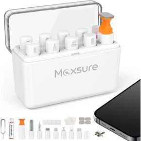 12 in 1 iPhone Cleaning Kit, Airpod Cleaner Kit, iPad/Phone Charge Port Cleaning Tool, Safely Clean Lightning Cable and Connector to Fix Unreliable Charging,Easy to Store and Carry, Grey