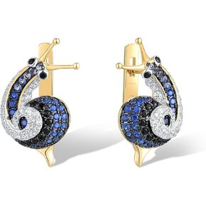 Santuzza 925 Sterling Silver Frog Earrings Green Spinel Cubic Zirconia Animals Gold Plated Dangle Earrings