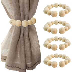 4pcs Braided Curtain Tiebacks, Hand Braided Adjustable Boho Style Curtain Rebate for Home Office Christmas Wedding Home Decoration
