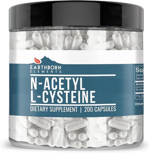Earthborn Elements NAC N-Acetyl L-Cysteine ​​200 كبسولة، نقية وغير مخففة، بدون إضافات in Saudi Arabia