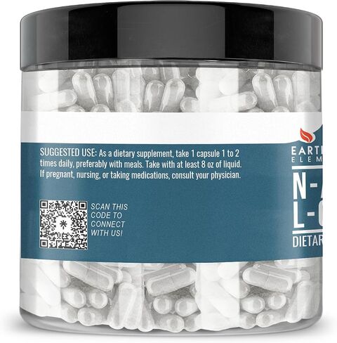 Earthborn Elements NAC N-Acetyl L-Cysteine ​​200 كبسولة، نقية وغير مخففة، بدون إضافات in Saudi Arabia