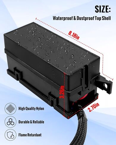 12V Fuse Relay Box Waterproof, 6 Relay Slots and 6 ATC/ATO Blade Fuse Holder, with 5Pcs 5-Pin 80A Relays & 1Pc 4-Pin 40A Relay & 6 Fuses, Relay Fuse Block for Car Truck Marine Boat in Kuwait