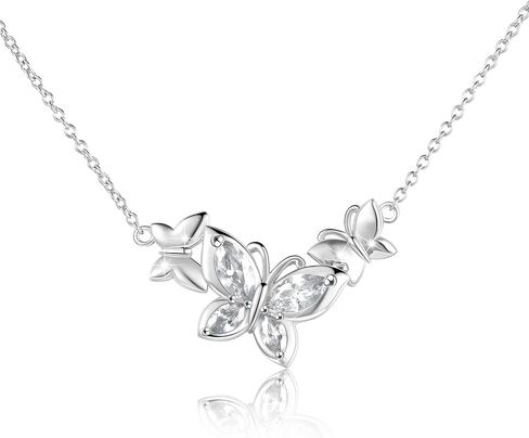 WINNICACA Butterfly Choker Necklace s925 Sterling Silver Birthstone Pendant Necklace Jewelry Gifts for Women Teen Girls Girlfriend Wife Wedding Birthday Christmas gifts in Kuwait