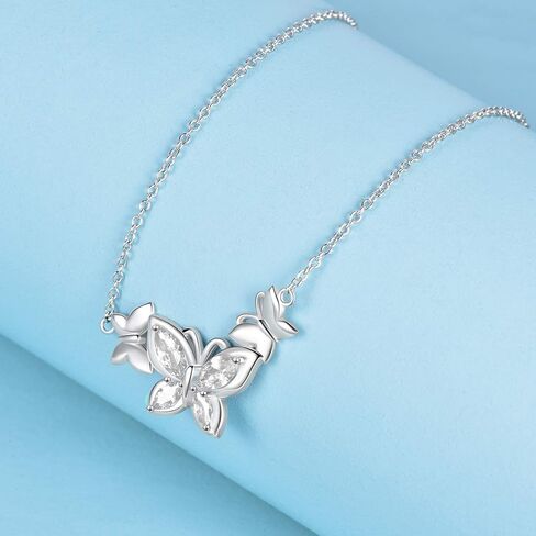 WINNICACA Butterfly Choker Necklace s925 Sterling Silver Birthstone Pendant Necklace Jewelry Gifts for Women Teen Girls Girlfriend Wife Wedding Birthday Christmas gifts in Kuwait