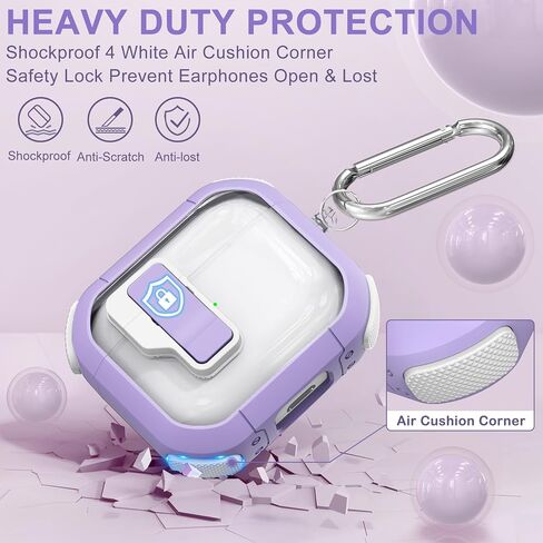 Clear Case for AirPods 3 Gen Case 2021, Automatic Snap Switch Secure Lock Airpod Case Cover for Apple Airpods 3rd Generation Charging Case with Metal Keychain,Army Green in Kuwait