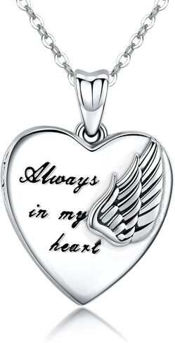 MEDWISE Heart Locket Necklace 925 Sterling Silver Heart Shaped Picture Locket Necklace to Keep Someone Near to You Personalized Jewelry for Women Men in Saudi Arabia