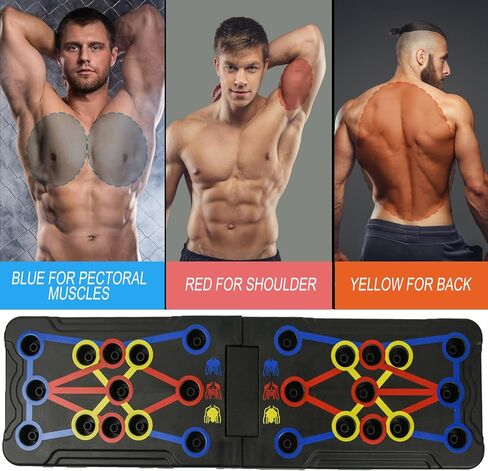 Push Up Board for Men & Women, Portable Foldable Multi-Function Push Up Bar, Chest Muscle Exercise Professional Homeworkout Equipment System Fitness Strength Training Equipment in Kuwait