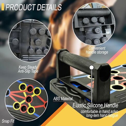 Push Up Board for Men & Women, Portable Foldable Multi-Function Push Up Bar, Chest Muscle Exercise Professional Homeworkout Equipment System Fitness Strength Training Equipment in Kuwait