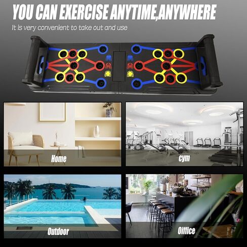 Push Up Board for Men & Women, Portable Foldable Multi-Function Push Up Bar, Chest Muscle Exercise Professional Homeworkout Equipment System Fitness Strength Training Equipment in Kuwait