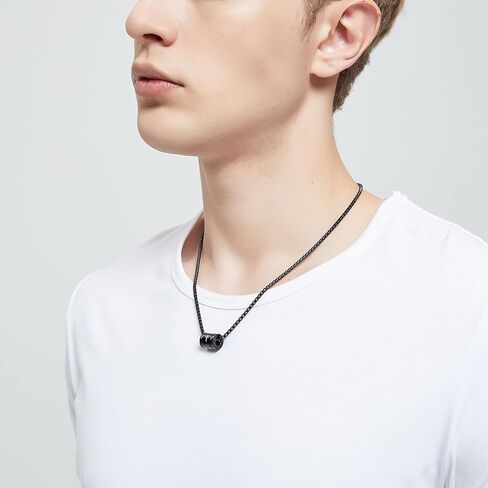 قلادة متقاطعة للرجال والأولاد، قلادة من الفولاذ المقاوم للصدأ فضية وذهبية سوداء متقاطعة للرجال قلادة ملهمة من الكتاب المقدس آية مسيحية للرجال هدية in Kuwait