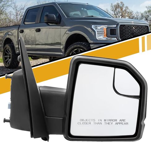 مجموعة مرآة الرؤية الخلفية الأمامية ذات 3 دبابيس متوافقة مع Ford F-150 2015-2020، مع زجاج الطاقة، بدون حرارة، بدون طاقة قابلة للطي، بدون ضوء إشارة، يحل محل FL3Z17683AK، جانب السائق الأيسر in Kuwait