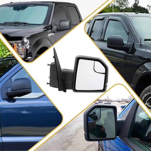مجموعة مرآة الرؤية الخلفية الأمامية ذات 3 دبابيس متوافقة مع Ford F-150 2015-2020، مع زجاج الطاقة، بدون حرارة، بدون طاقة قابلة للطي، بدون ضوء إشارة، يحل محل FL3Z17683AK، جانب السائق الأيسر in Kuwait