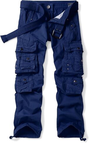 OCHENTA Men's Cotton Casual Cargo Work Pants Baggy Travel Hiking with Multi Pockets in Saudi Arabia