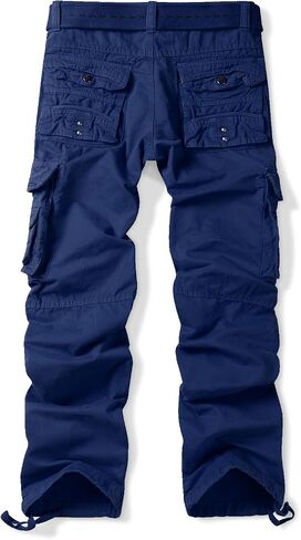 OCHENTA Men's Cotton Casual Cargo Work Pants Baggy Travel Hiking with Multi Pockets in Saudi Arabia