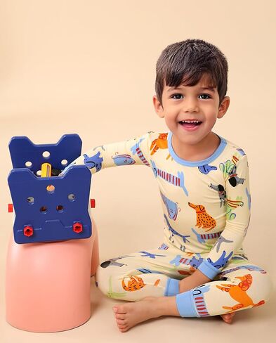 babee Reshinee bamboo Baby Boys Pajama Sets 2-8Y Toddler Kids Girls 2pcs Long-Sleeve Snug fit Sleepwear Pjs Dinosaur in Saudi Arabia