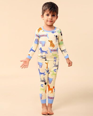 babee Reshinee bamboo Baby Boys Pajama Sets 2-8Y Toddler Kids Girls 2pcs Long-Sleeve Snug fit Sleepwear Pjs Dinosaur in Saudi Arabia