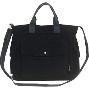 FOAPLE Large Canvas Tote Bag for Women Men Shoulder Bags Hobo Handbags with Multi-Pockets Casual Bag for School, Work