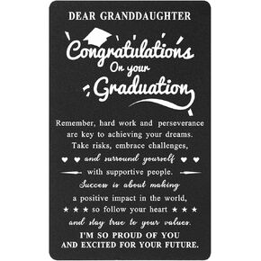 BAZLJY Grandson Graduation Card - 2023 Graduation Gifts for Grandson - Metal Engraved Graduation Card for Grandson - High School College Grandson Graduation Gift Ideas