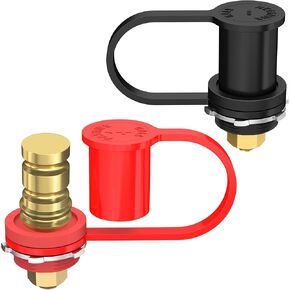 Joinfworld Remote Battery Terminals 3/8" Stud Battery Jump Post with Cover 250A Battery Charging Post Kit Marine Battery Charger Jumper Post for Auto Truck Can-am