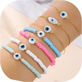 Evil Eye Bracelets for Women,Luckly Blue Eye Link Bracelet,14K Gold Plated Evil Eye Chain Bracelet for Girls,Evil Eye Jewelry in Saudi Arabia