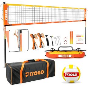 Volleyball Net for Backyard, Professional Portable Outdoor Heavy Duty Volleyball Net Set with Adjustable Aluminum Poles, Anti-Sag Design, Double Tension Adjuster for Beach, Grass |1680D Bag