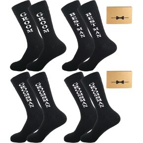 BUENWAZ Wedding Socks for Men, Dress Socks Gift for Groom, Best Man, Groomsmen