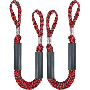 Geelu 2.5FT Bungee Dock Line 2PCS Boat Fender Ropes Use with Fenders, Buoys Or for Docking Pontoons Boat Accessories for Boats,Jet Ski, Seadoo, Yamaha (Black, 2.5Feet)