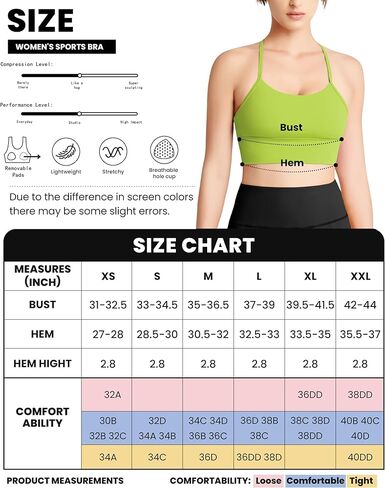 QUEENIEKE حمالات صدر رياضية للنساء على شكل حرف Y مبطنة وقابلة للتنفس وحزام عريض ودعم متوسط ​​لليوجا in Kuwait