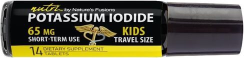أقراص نوتري يوديد البوتاسيوم 65 ملغ - حجم السفر للأطفال 14 قرص حبوب يوديد البوتاسيوم - أقراص يوديد البوتاسيوم الواقية للغدة الدرقية 65 ملغ - حبوب يودو ناسينتي كي (14 قرص) in Kuwait