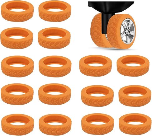 FABULWAY 16PCS Luggage Wheel Covers, Upgraded Luggage Suitcase Wheels Protector Covers, Luggage Caster Silicone Cover, Carry on Luggage Wheel Protective Covers for Most Luggage Wheel (Black) in Saudi Arabia