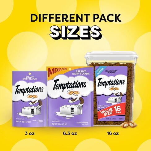 TEMPTATIONS Classic Treats for Cats Creamy Dairy Flavor 3 Ounces (Pack of 12) in Kuwait