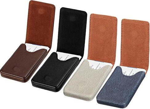 Outus 4 Pieces Business Card Case RFID Blocking Wallet Credit Card Holder Minimalist PU Leather Slim Flip Name Card Wallet with Magnetic Shut for Men Women (Simple Colors) in Saudi Arabia