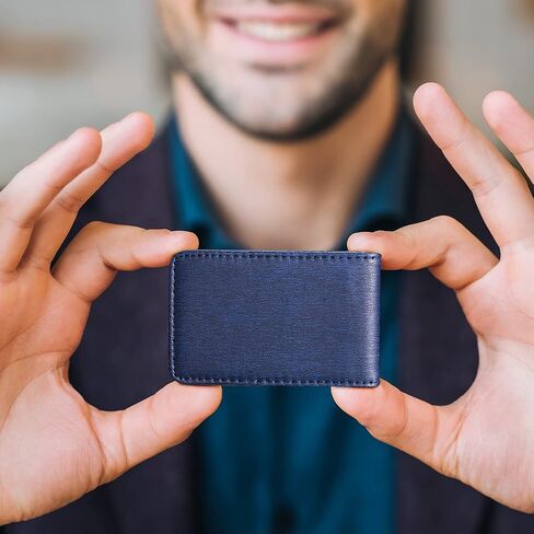 Outus 4 Pieces Business Card Case RFID Blocking Wallet Credit Card Holder Minimalist PU Leather Slim Flip Name Card Wallet with Magnetic Shut for Men Women (Simple Colors) in Saudi Arabia