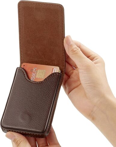 Outus 4 Pieces Business Card Case RFID Blocking Wallet Credit Card Holder Minimalist PU Leather Slim Flip Name Card Wallet with Magnetic Shut for Men Women (Simple Colors) in Saudi Arabia