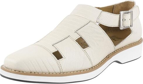LIBERTYZENO Mens Fisherman Closed Toe Sandals Crocodile Print Genuine Leather Buckle Closure Casual Dress Shoes in Kuwait