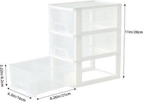 Desktop 3 Drawer Organzier, Pink Plastic Small Drawer Organizer, Desktop Organizer for Office Home and Bathroom in Kuwait