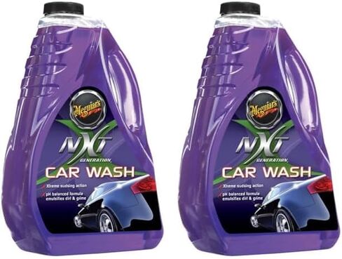 غسول وشمع Meguiar's Ultimate - صابون وشمع غسيل السيارات الفاخر ينظف الطلاء، ويضيف اللمعان واللمعان، ويترك وراءه حماية إضافية من الشمع، مجموعة شمع الغسيل - غسول سيارة 2 في 1، 48 أونصة in Saudi Arabia